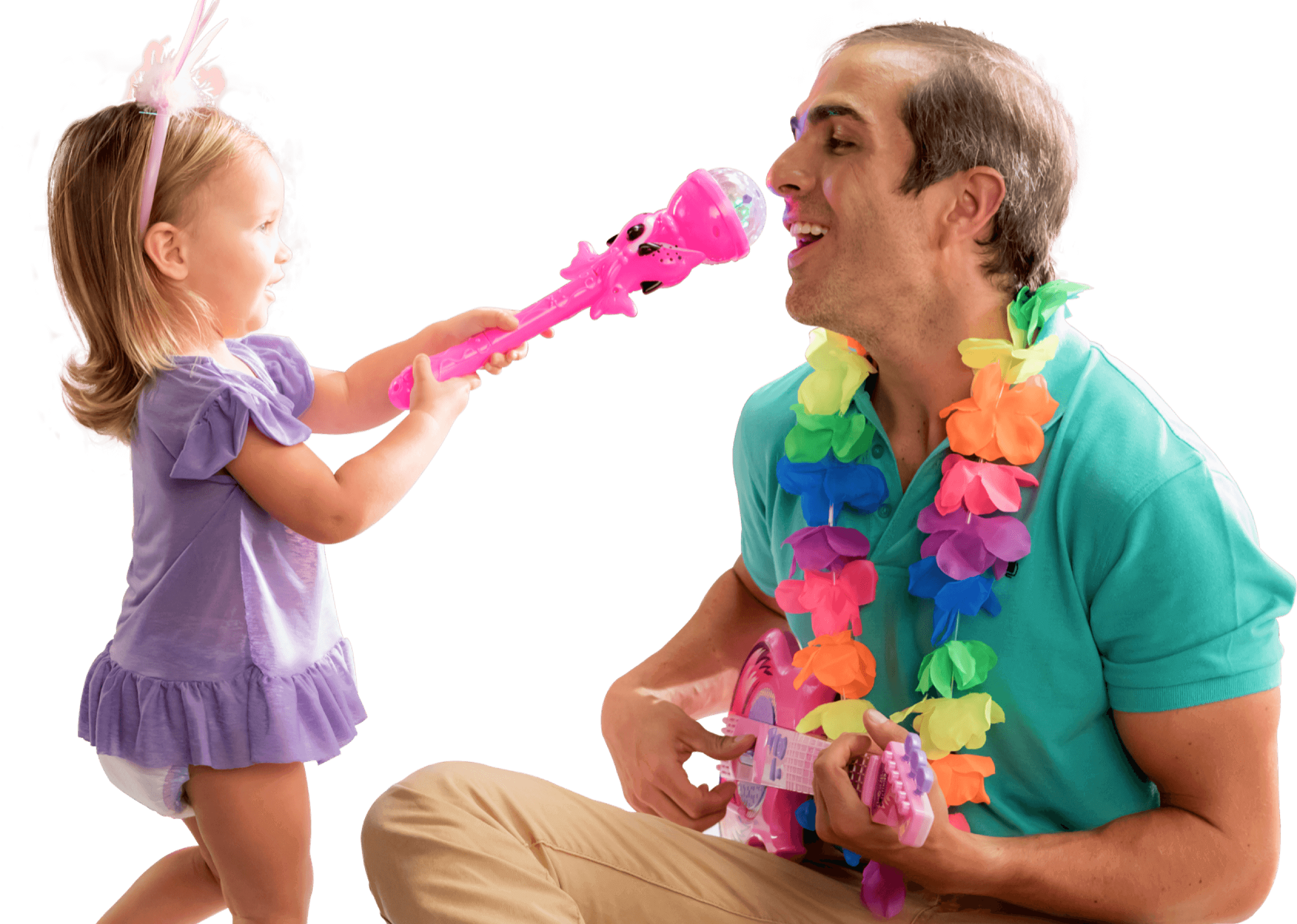Bebé cantando con su papá